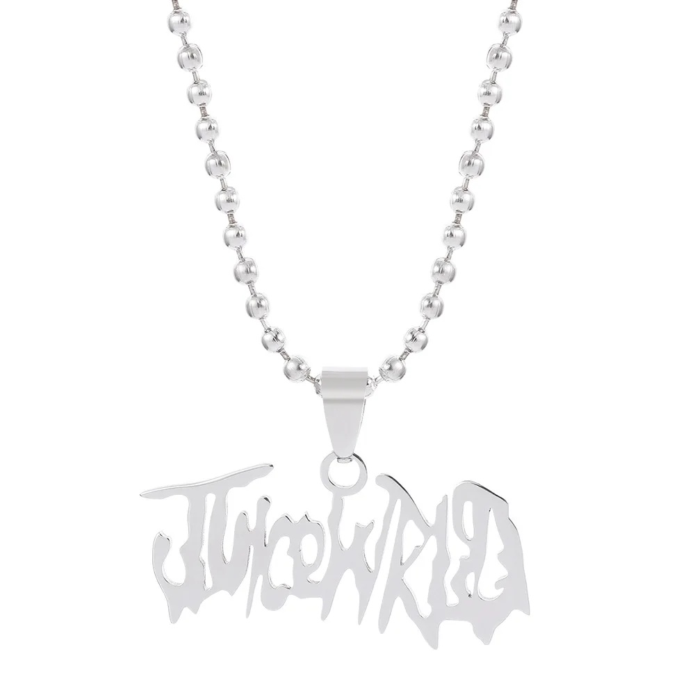 JUICE Wrld Pendant Necklace Singer Rapper Letter Name Chain Necklace Fans Memorial Jewelry Gift  for Men Women Accessories