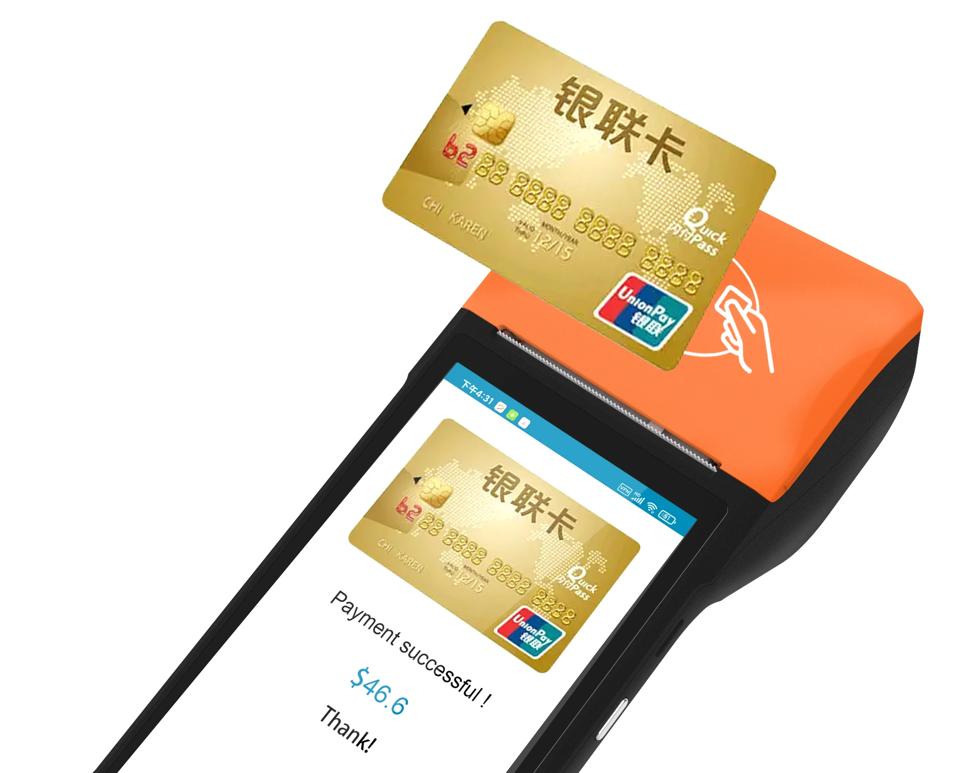 Ordem de fábrica 6 "HD Android 13 Terminal portátil Android NFC POS portátil para supermercado e mercearia