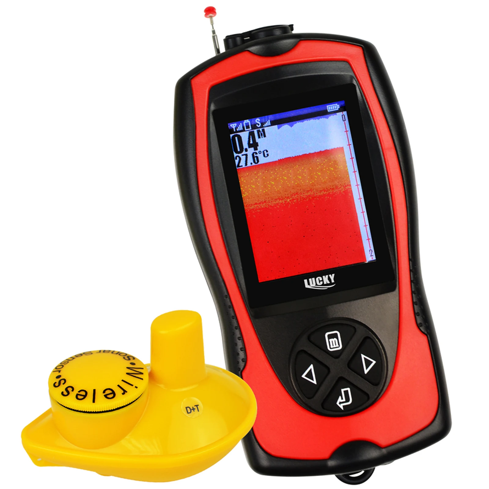 

LUCKY Digital Colored 148ft 45m Water Depth Wireless Fishfinder Fish Detector with Russian Menu Backlight for Outdoor Fishing