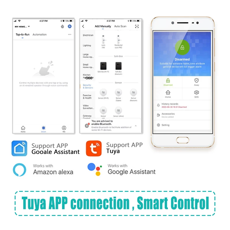 Color Touch Screen Home Security Alarm System 4.3 Inch Wireless Connect 433Mhz Infrared Motion Detector Door Sensor Alarm System