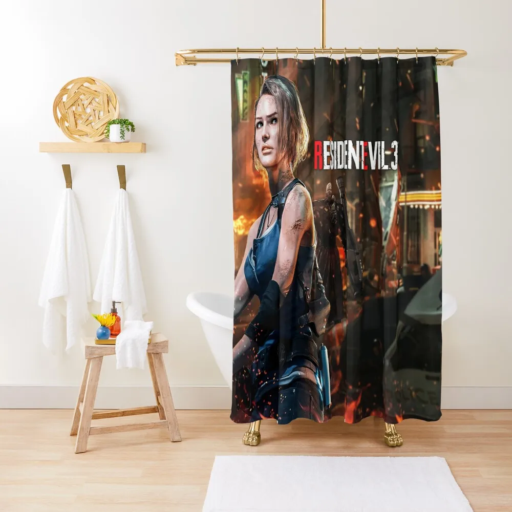 

Jill valentine racoon Shower Curtain Anti-Mold Waterproof Shower Luxury Bathroom Anime Bathroom Curtain