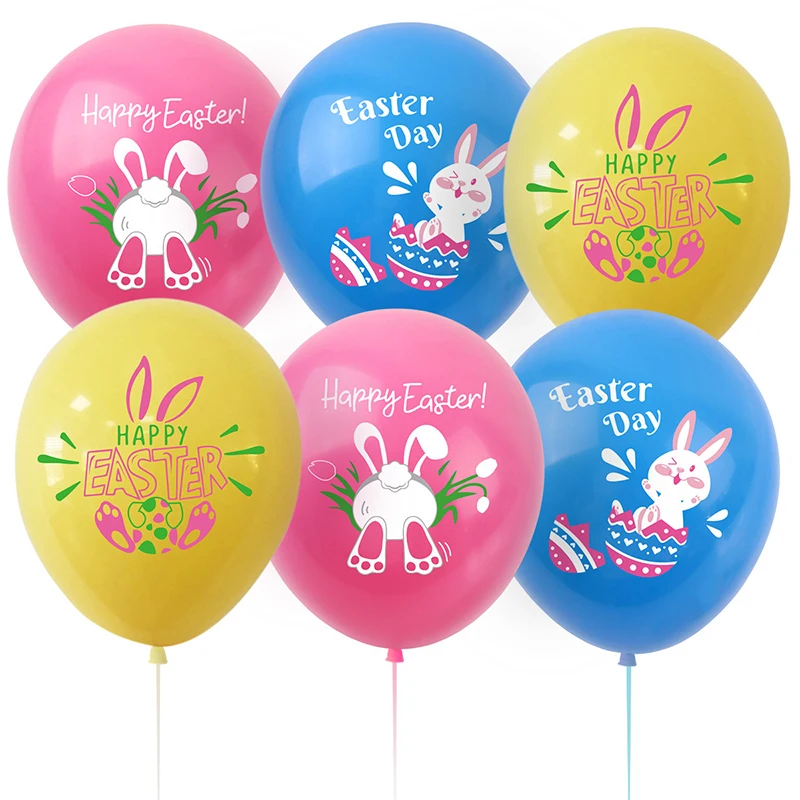 10 szt. Zając wielkanocny balony z jajkiem śliczne balony z królikiem do dekoracji przyjęcie wielkanocne dekoracje wesołych świąt wielkanocnych 2024 przyjęcie dla dzieci