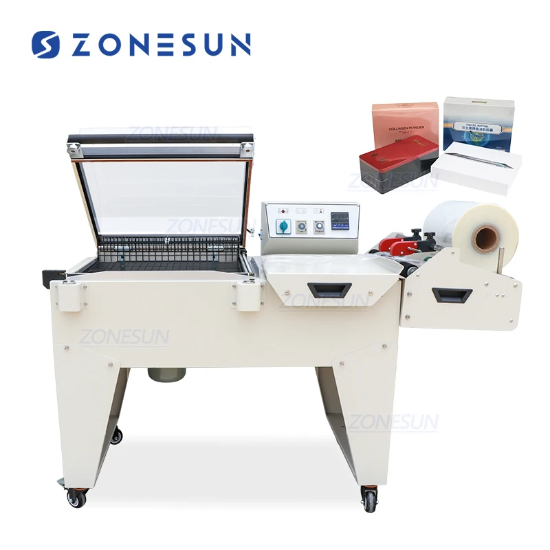 ZS-SX5540 Semi Automatic Chamber Carton L-type Sealing and Cutting Film Shrink Wrapping Machine