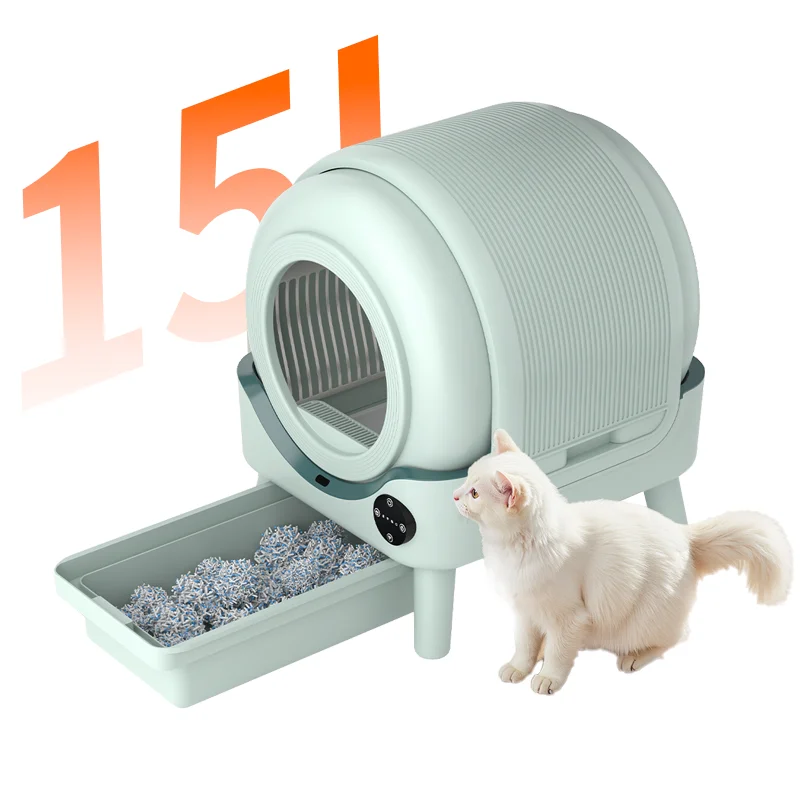 

New WIFI OEM Automatic Smart Pet Cat Litter Box Big Size Fresh Air Tray PP Material Eco-friendly Automatic Cat Toilet Litter Box