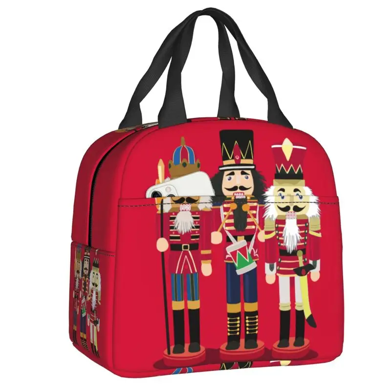 Nutcracker Soldier Toy Christmas Gift Insulated Lunch Bags for Work School Waterproof Cooler Thermal Bento Box Women Kids