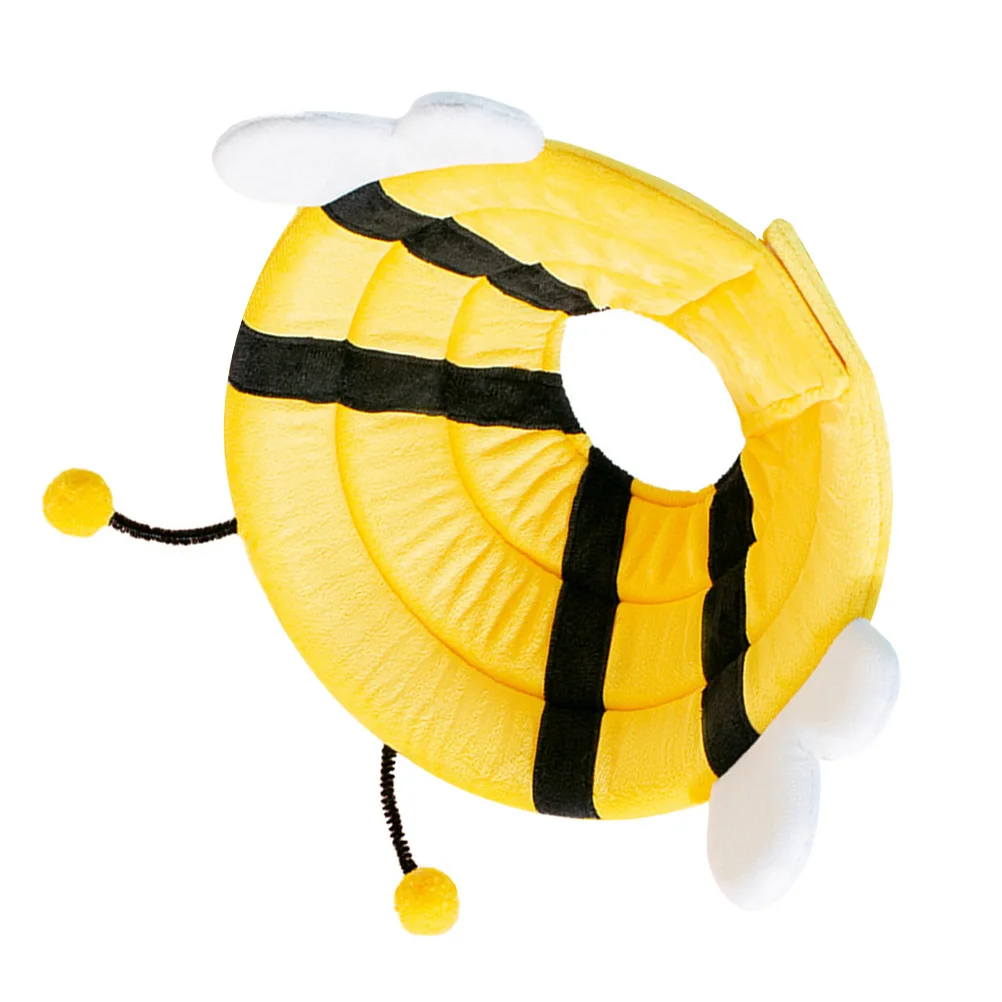 

Pet Protection Head Cover Yellow Post-surgery Collar for Dogs Cats L Size 10-18 Pounds Adjustable Bite Proof Cone