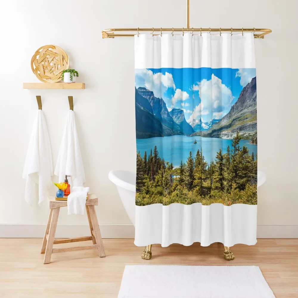 

Saint Mary Lake Shower Curtain Elegant Bathroom Anti-Mold Waterproof Shower Shower Bathroom Sets For Bathroom Curtain