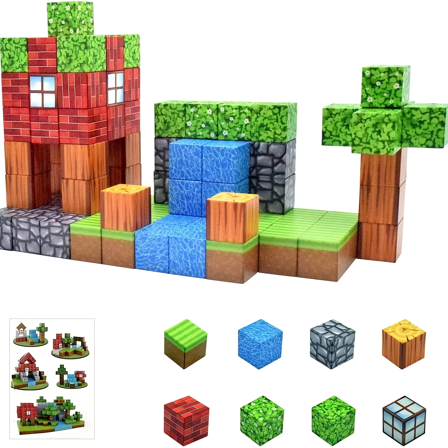 Magnetisch 100 stuks, creatief bouwspeelgoed, ABS-bouwvierkant, geschikt voor constructie en creatie