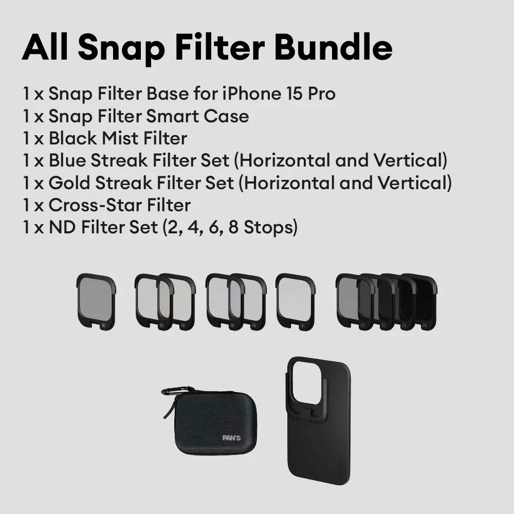 Pan's Scheme Snap Filter Magsafe Filter,ND Filter Set,Black Mist Filter,Blue Streak Filter For iPhone 15Pro/15Pro Max