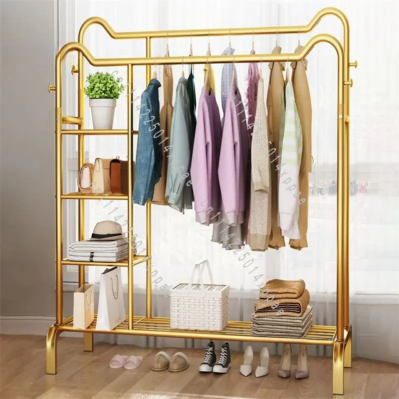Clothing Store Drying Rack Modern Light Luxury Coat Racks Bedroom Floor Ear Clothing Racks Household Balcony Clothes Hanger