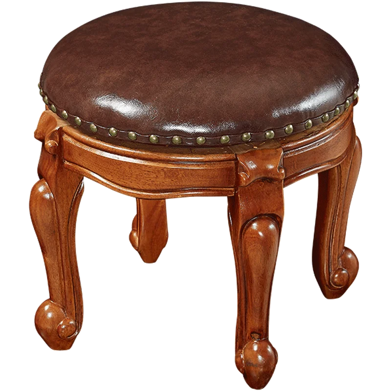 Pqf round Stool Solid Wood Shoe Changing Stool Coffee Table Stool Sofa Surface Bench