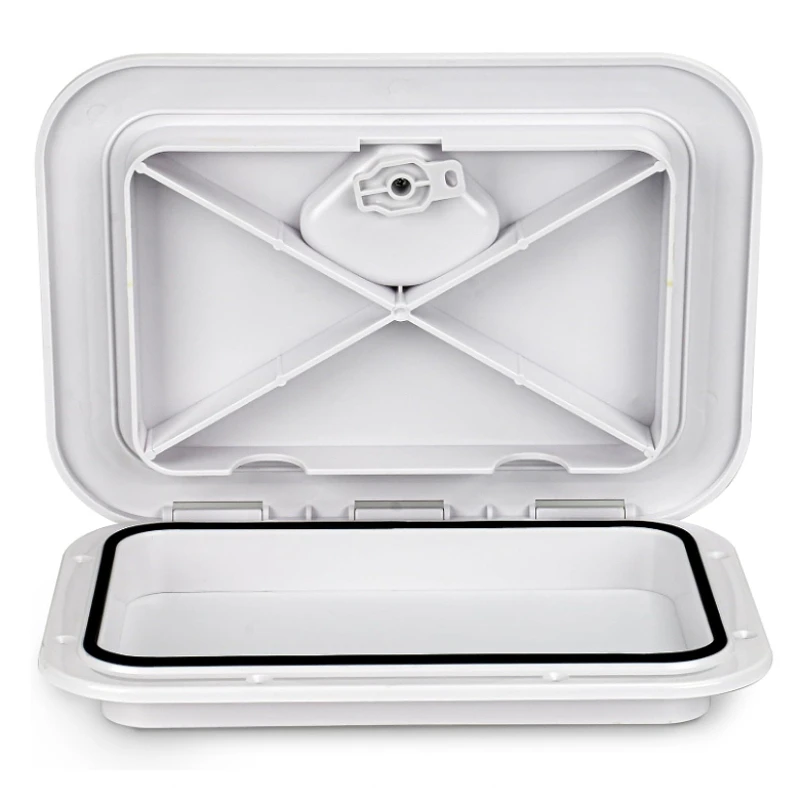1PCS Marine Boat Hatch Deck Cover Lid for Boat Yacht RV Rectangle ABS Deck Access Hatch Cover Waterproof Anti-UV White / Black