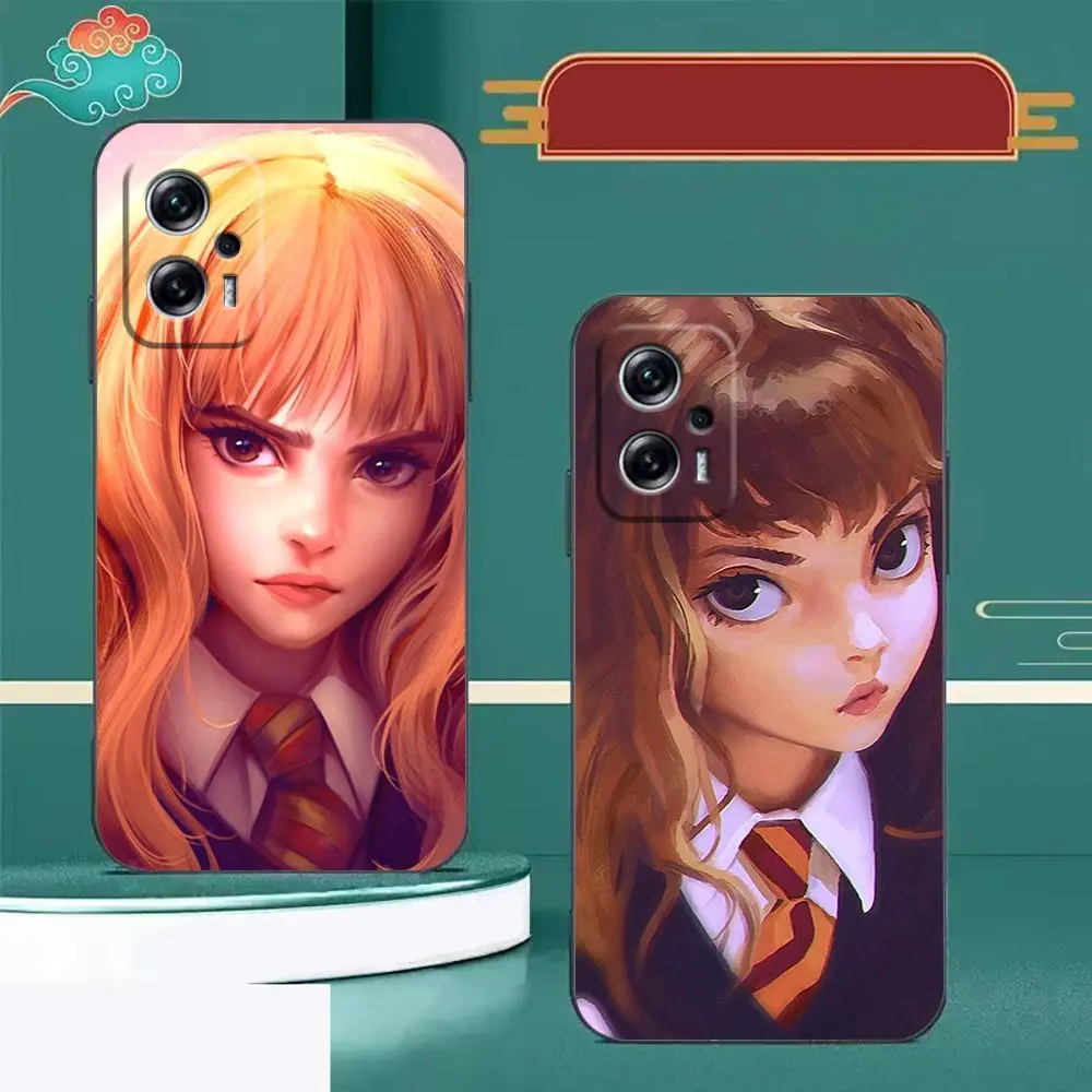 Anime H-Hermione-L-Luna Phone Case For Redmi Note 13 12 12S 11 10 9T 9S 9 8 Pro 5G 4G Silicone Case Funda Coque Shell Capa Cover