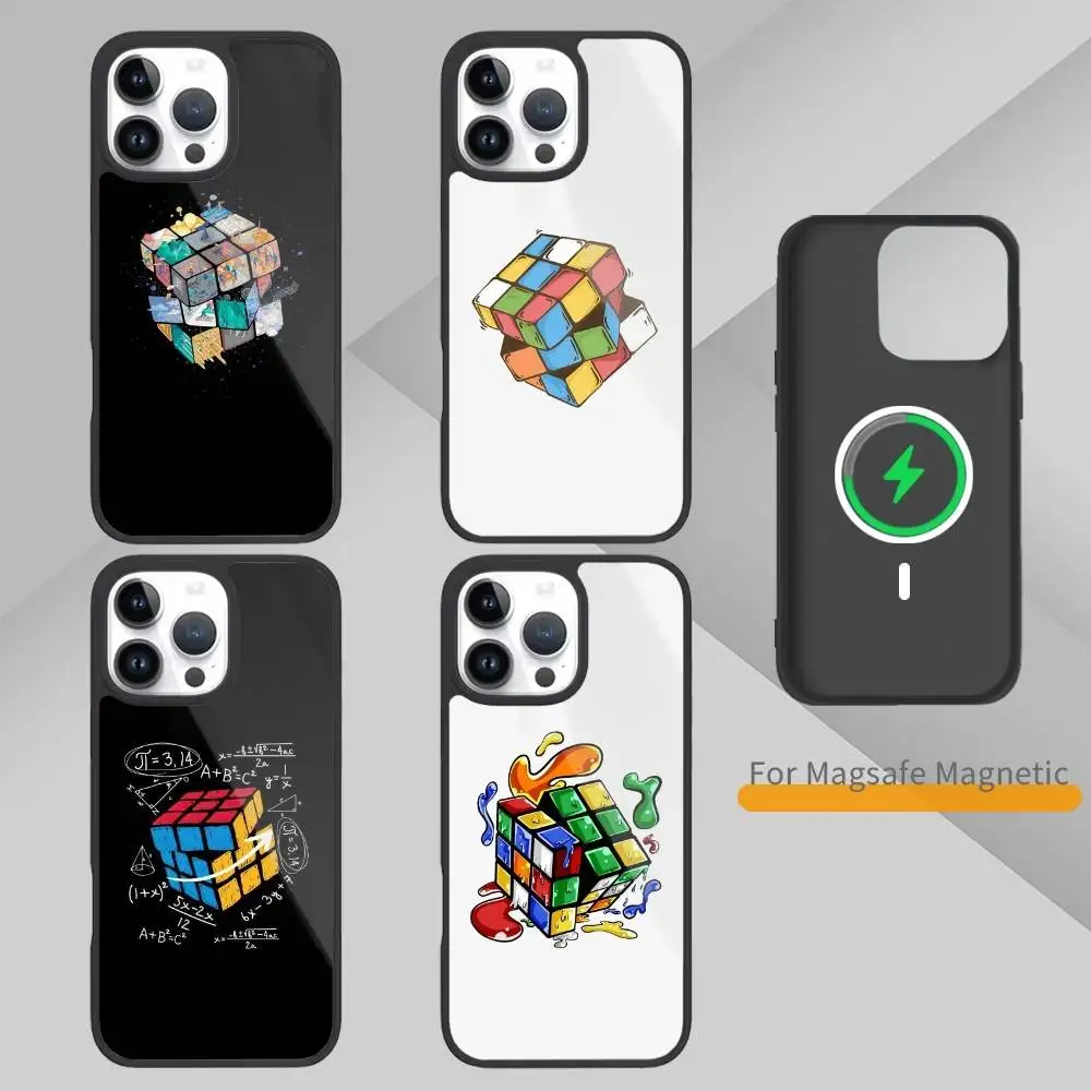 

I Love R-Rubics C-Cube Phone Case For iPhone17,16,15,14,13 Plus,Pro Max Magnetic For Magsafe Wireless Charging