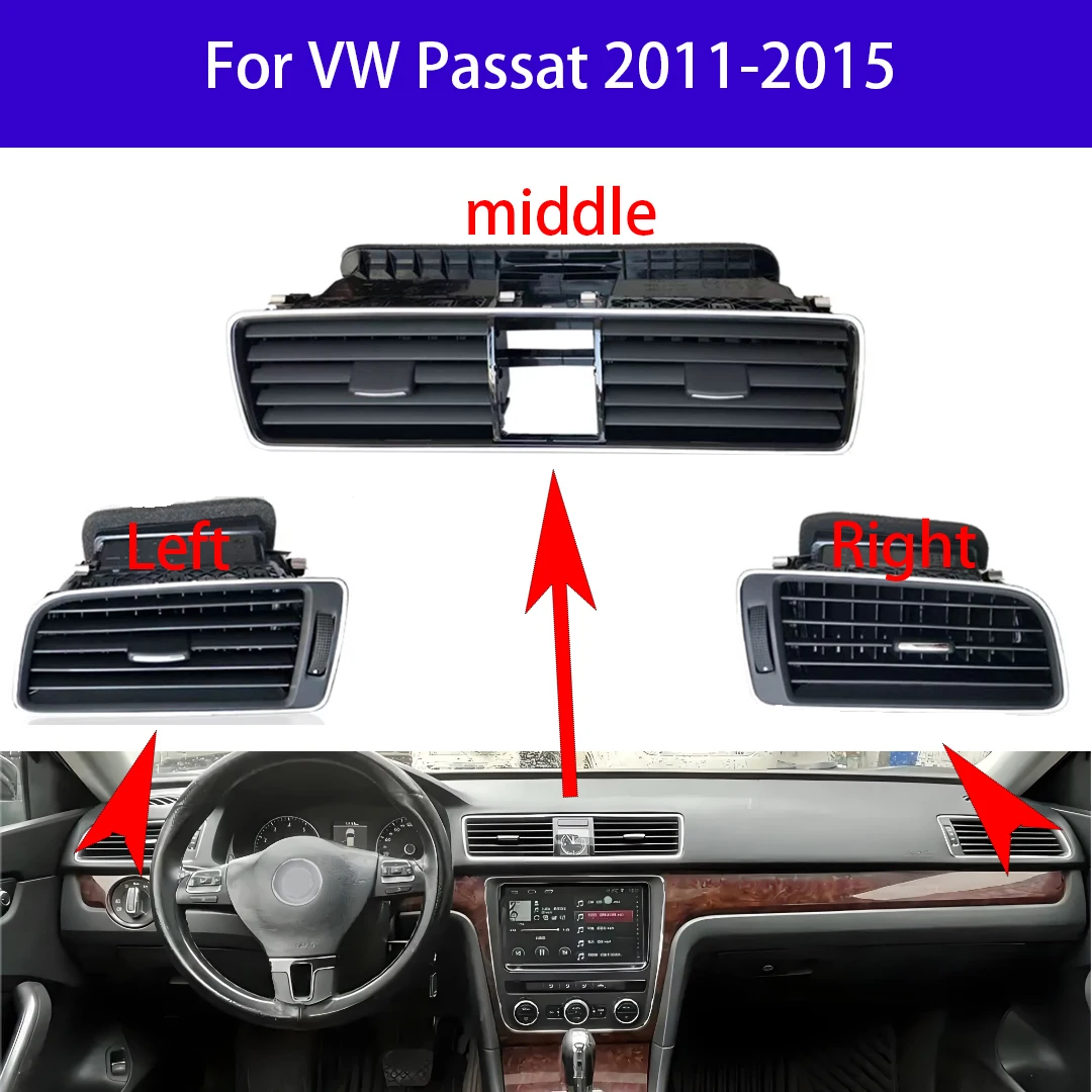 

For VW Passat 2011-2015 New Front Dashboard AC Outlet Air Vent 56D819703 56D819704 56D819728G