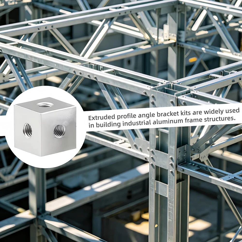 12Pcs M3M4M5 Cube Connector Aluminum Alloy Profile Hexagonal Square Fixing Block Six-Sided Nut for Acrylic Sheet Hardware Lighti