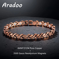 ARADOO Preumium Copper Bracelet for Women Magnetic Therapy Wristband Jewelry Gift