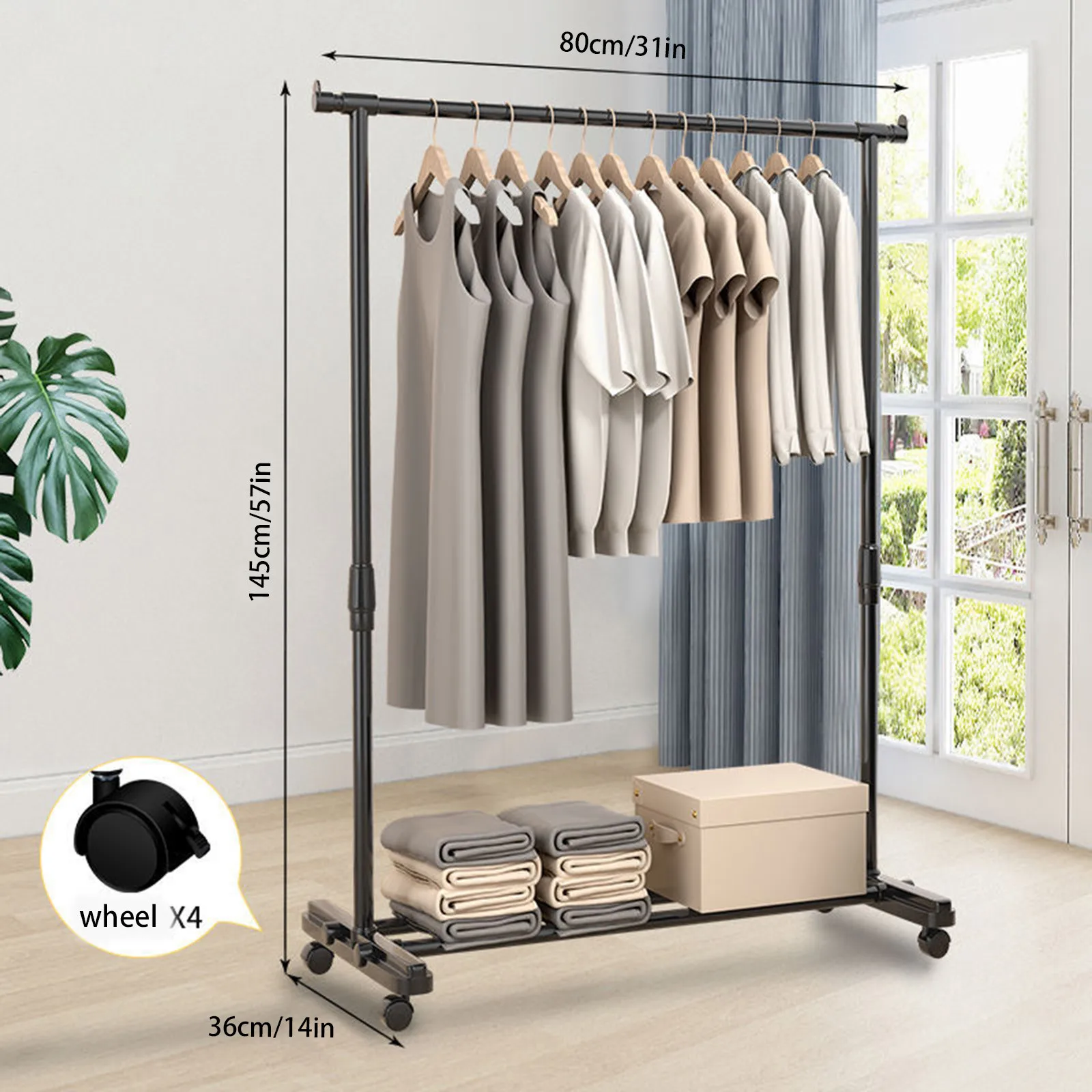 Clothes And Hats Iron Rack Floor To Ceiling Bedroom Hanging Clothes Rack Household Clothes Rack Economical Movable Storage Rack