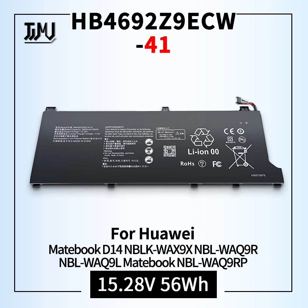 Laptop Battery HB4692Z9ECW-41 4ICP5/62/81 for Huawei Matebook D14 NBLK-WAX9X NBL-WAQ9R Matebook NBL-WAQ9L Matebook NBL-WAQ9RP