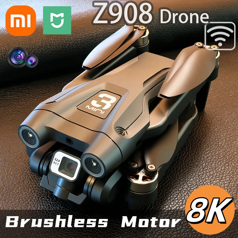 XIAOMI Z908 Drone 8K Dual HD fotografi, Drone Aerial FPV Motor tanpa sikat profesional 5G GPS penghindar Quadrotor UVA RC