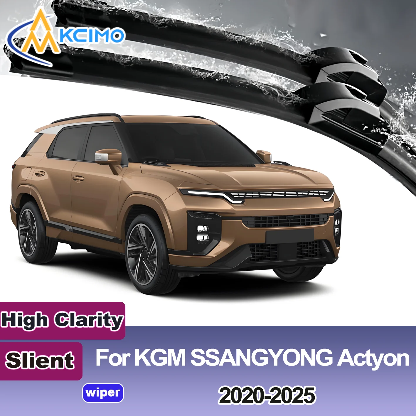 

KCIMO 2PCS New Front Windshield Wiper Blade for KGM SSANGYONG Actyon 2020-2025 Front Windshield Auto Wipers Blade Accessories