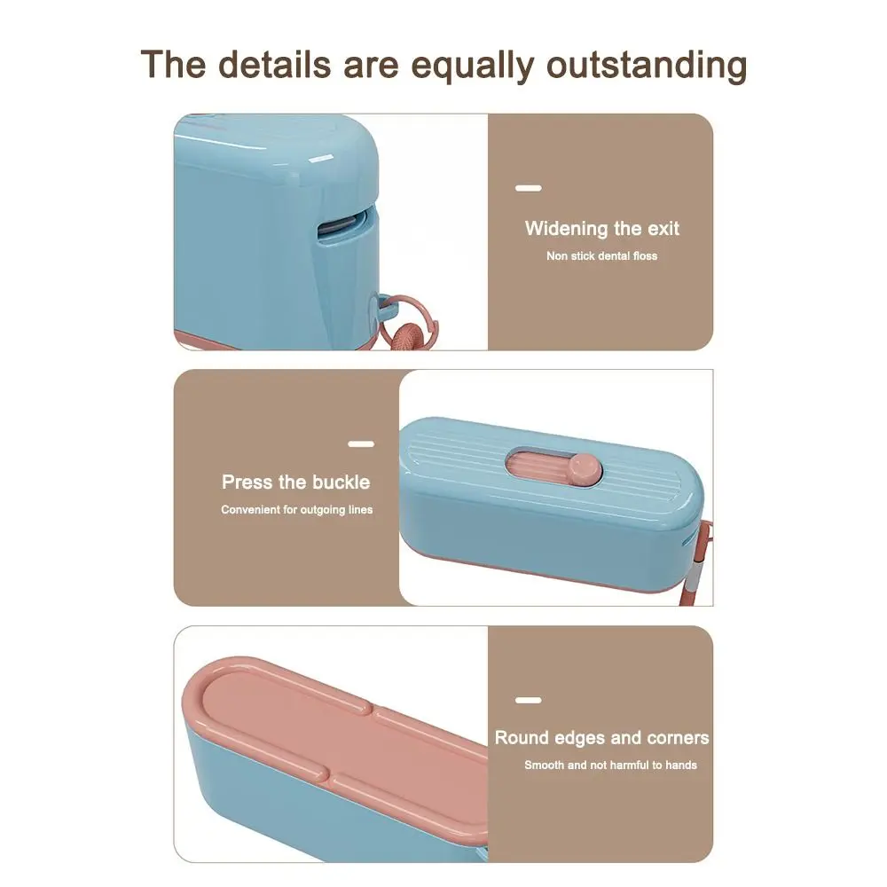 Portable Automatic Ejectable Floss Dispenser with 10Pcs Floss Oral Care Dental Floss Box Press-on Floss Organiser