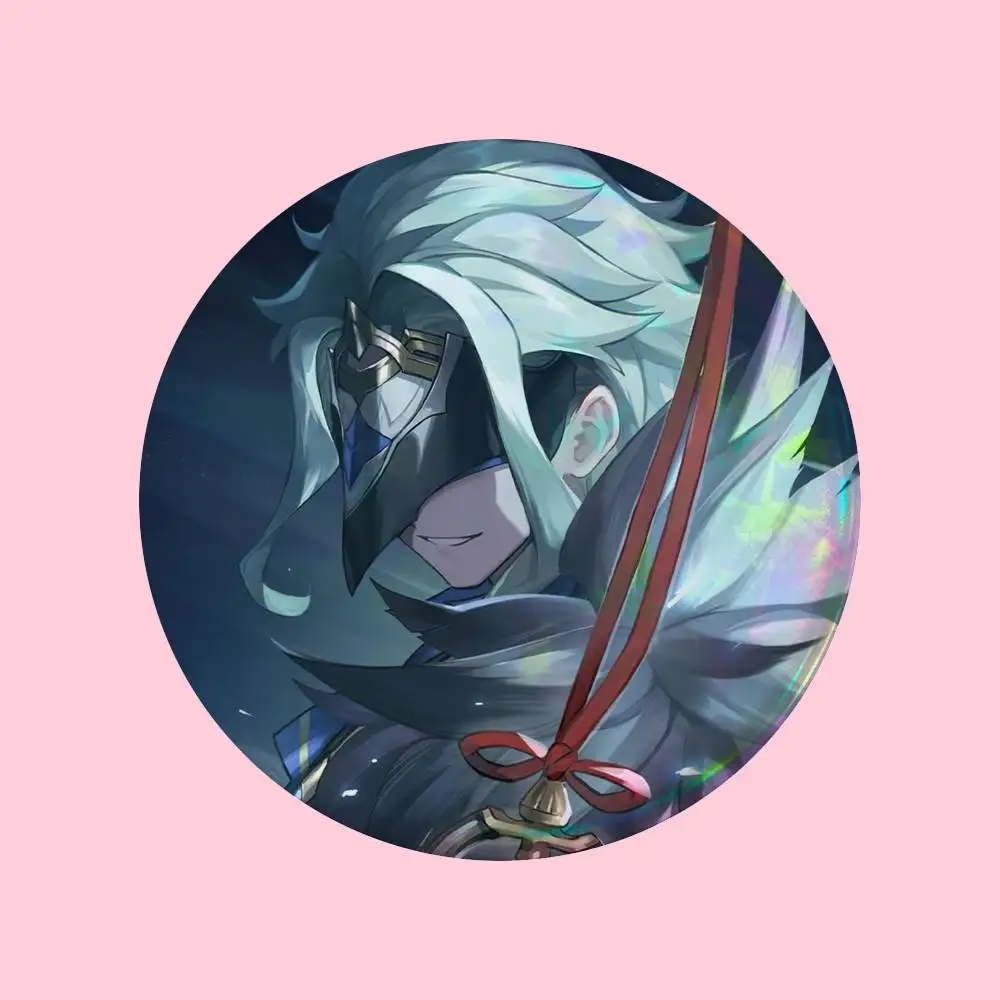 Lustige Spielfigur Dottore Genshin Anstecknadeln Runde Kreative Brosche Abzeichen Taschen-Deko Accessoires Fans Sammlerstücke Freunde Geschenke – Detail 8