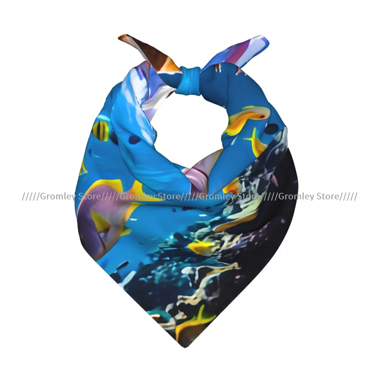 

Colorful Tropical Fish And Corals Underwater Square Towel Multifunctional Neck Scarf Hair Bandana