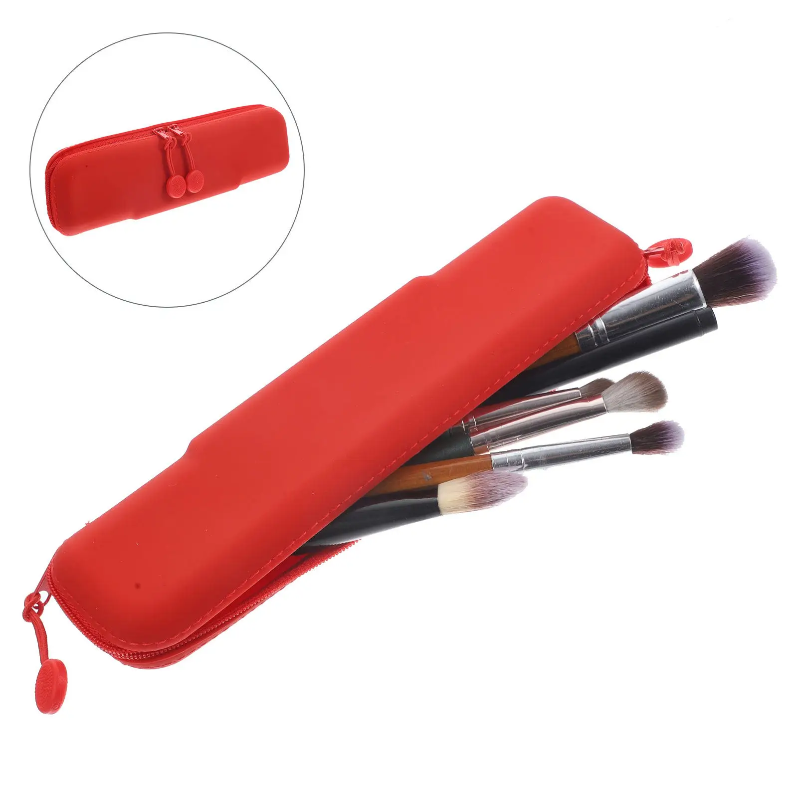 Bolsa de Armazenamento para Pincéis de Maquiagem em Silicone, Organizador de Ferramentas de Maquiagem Profissional Compacto e Portátil, Fácil de Limpar