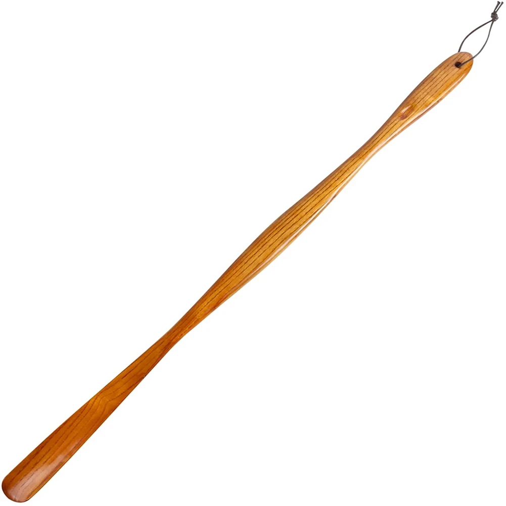 Długa łyżka do butów, która nie zginać talii Drewniana łyżka do butów Bella Long 75 cm Drewno Modne ziarno drewna