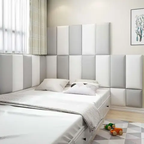침대 머리판 3D 벽 스티커 자체 접착 헤드 보드 벽 패널 Cabecero Cama 135 침대 머리 Tete De Lit Cabezal De Cama