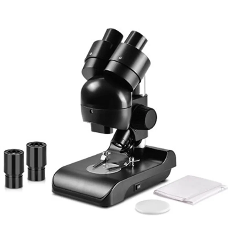 ES1057 Binocular Microscope Kit 30X Magnification Biological Microscope Scientific Experiment Anatomy