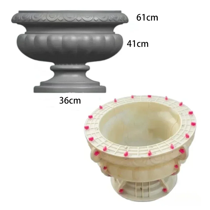 Plastic Flower Pot Mold Gardening DIY Mold Garden Decoration European Round Model Thickened Mold for Home Garden Buildings Z