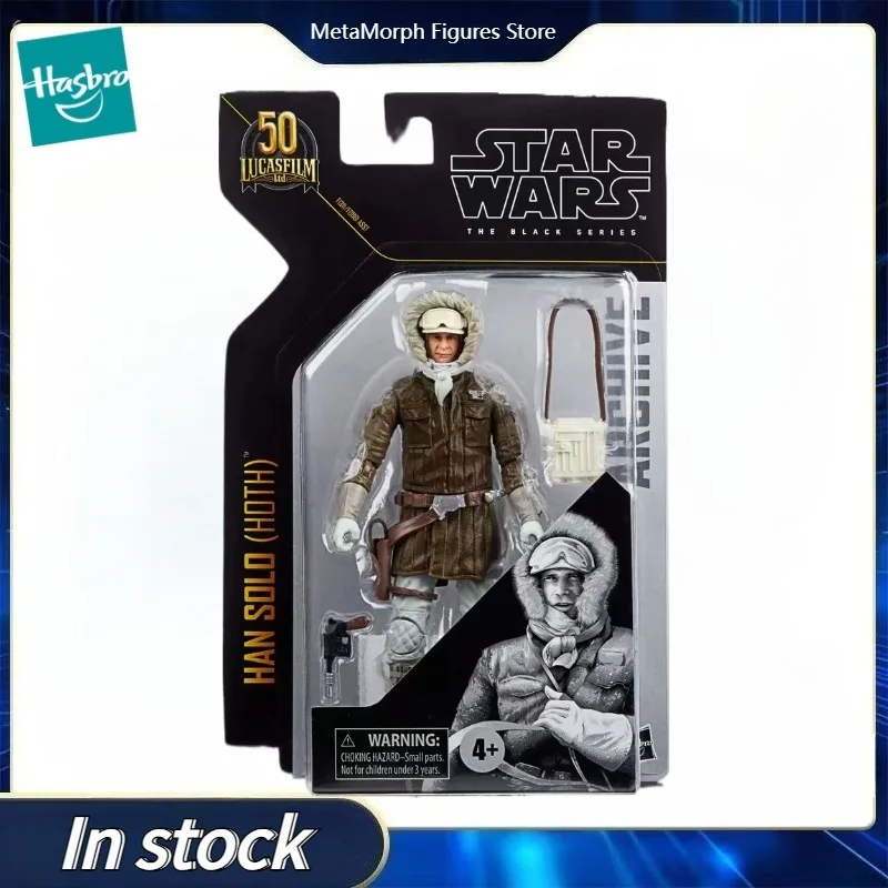 Hasbro-figura de Anime Original Star Wars, serie negra, HAN SOLO (HOTH), modelo de colección de juguetes