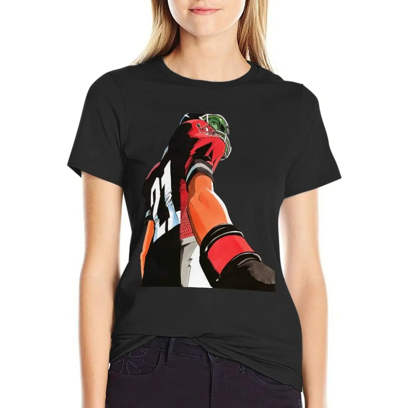 Eyeshield-Kobayakawa Sena Anime roupas para mulheres, roupas estéticas, camiseta extragrande, 21