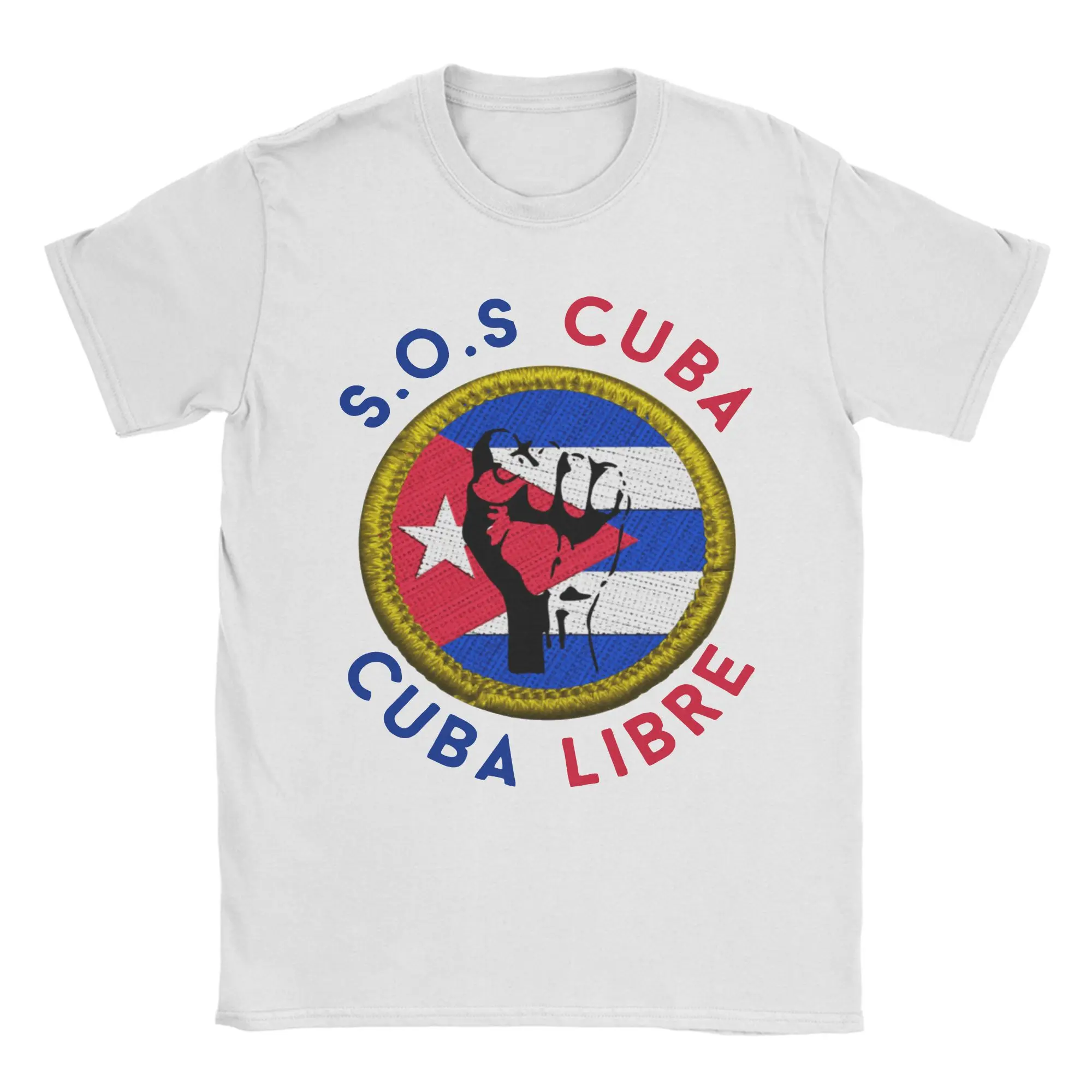 Camisetas Streetwear Patria Y Vida Viva Cuba Libre para hombre, camisetas de manga corta con cuello redondo, camisetas de algodón de verano para apoyo a Cuba