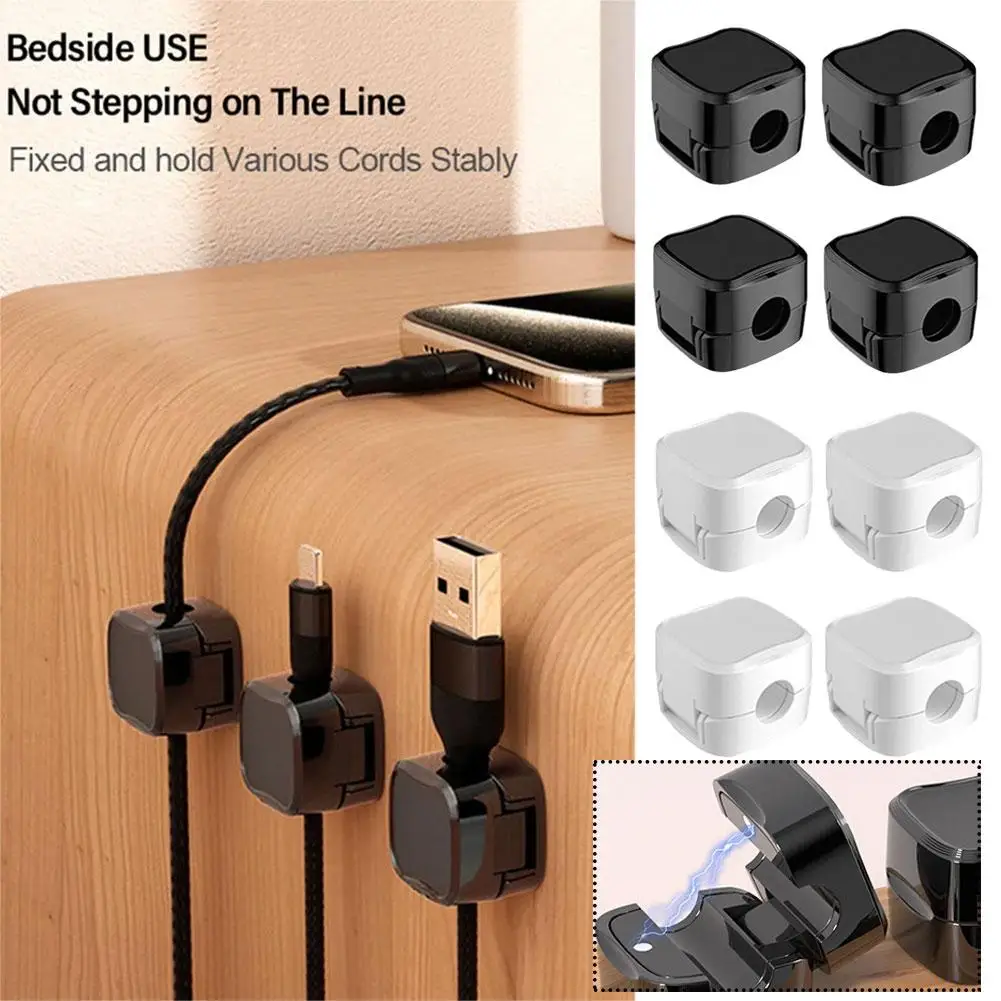 Magnetic Cable Clips Cable Phone Electric Charging Cord Holder Adjustable Cord Holder Under Desk Cable Management