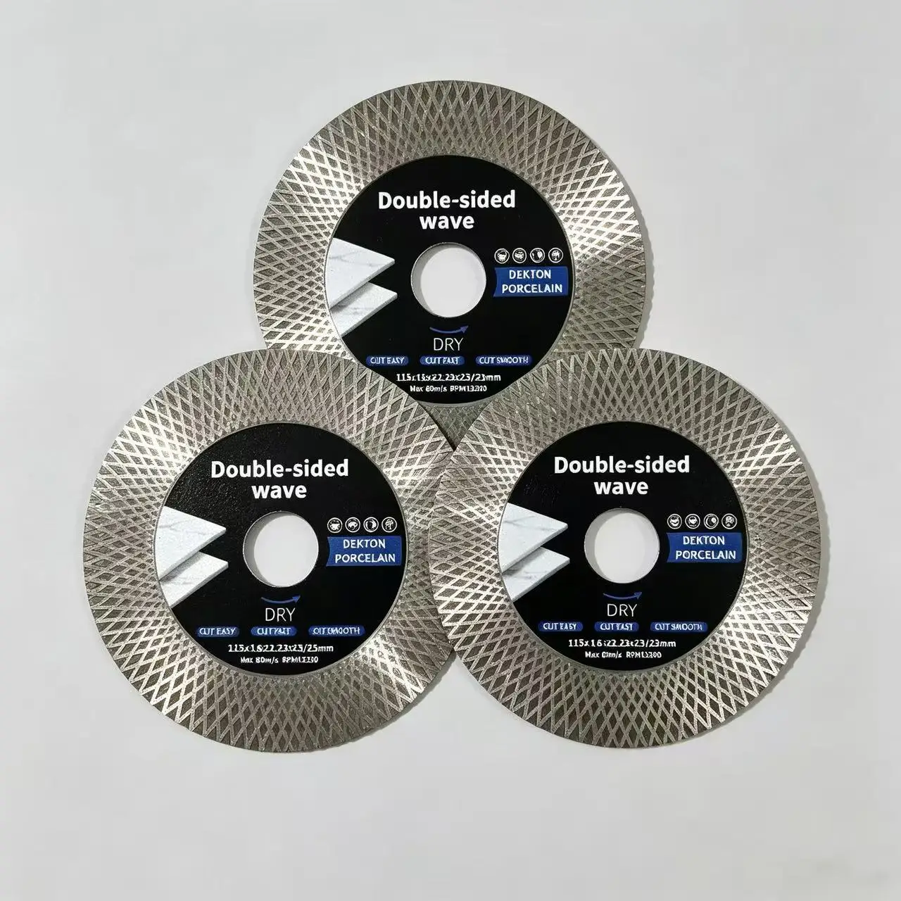 Disco de Corte Diamantado Turbo para Porcelanato, Adequado para Tamanhos de 115mm a 125mm, Ideal para Cerâmica, Porcelanato, Granito e Mármore