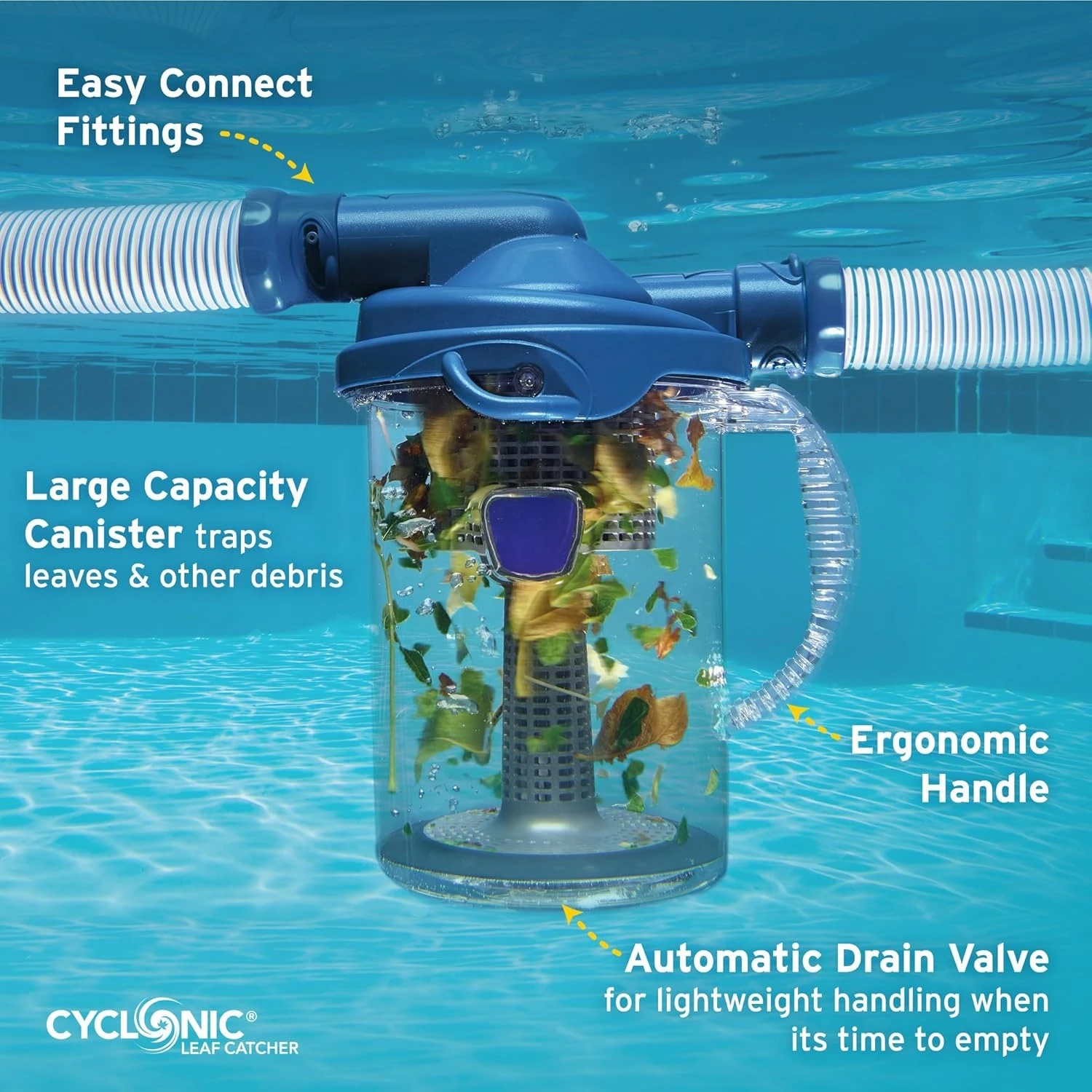 علبة صائد أوراق تنظيف حوض السباحة الأوتوماتيكية
