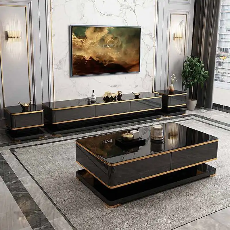 Lightweight Luxury Design, White or Black TV All-in-one or TV Lift with Interactive Whiteboard in the Living Room