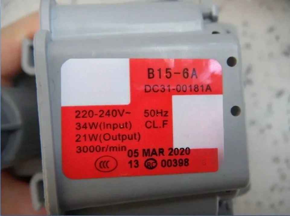 Bomba de Desagüe para Lavadora Samsung, Motor de Desagüe B15-6A, DC31-00181A
