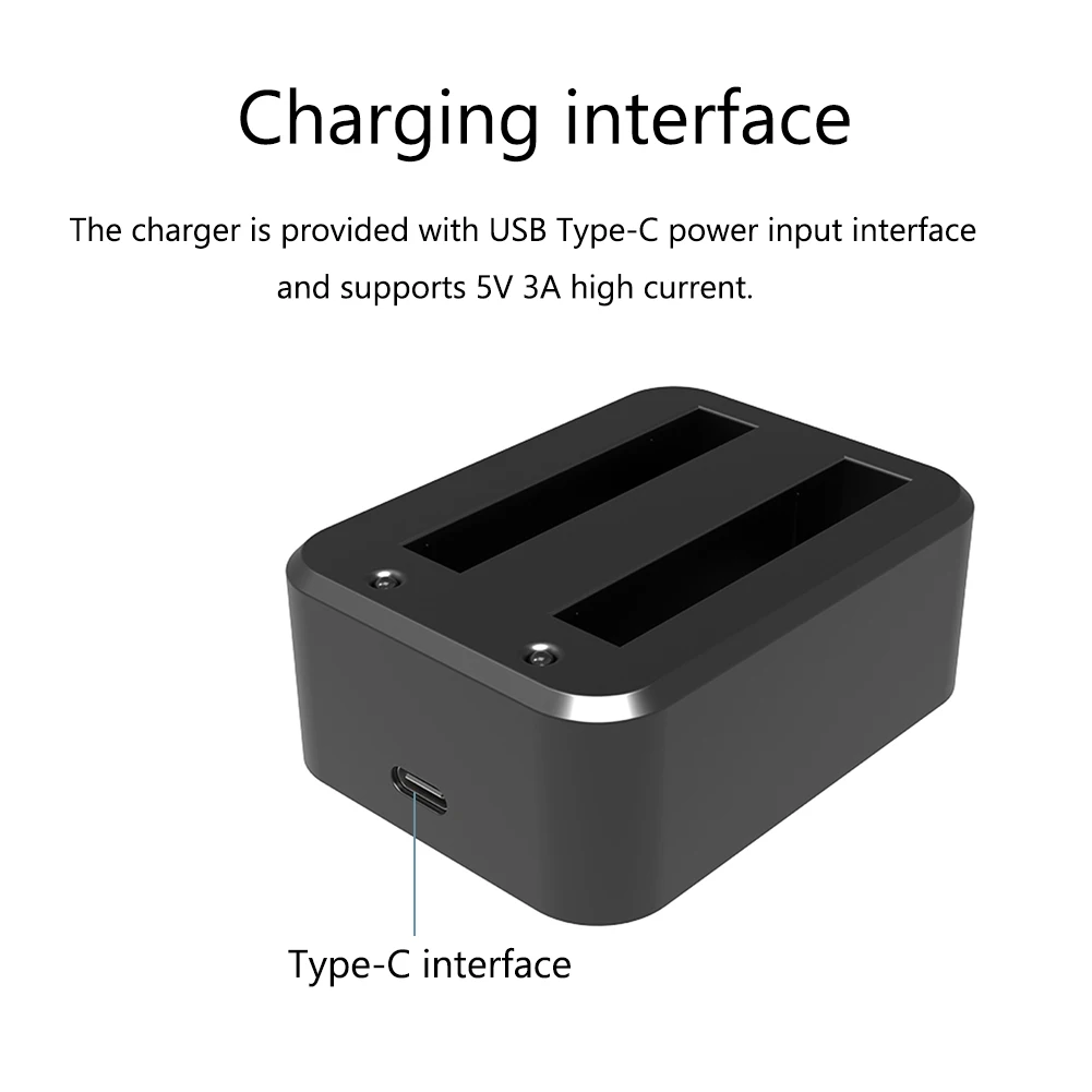 2 in 1 Battery Fast Charging Hub For Insta360 ONE X3 Portable Fast Charger Dock For Insta 360 X3 Action Camera Battery Charger