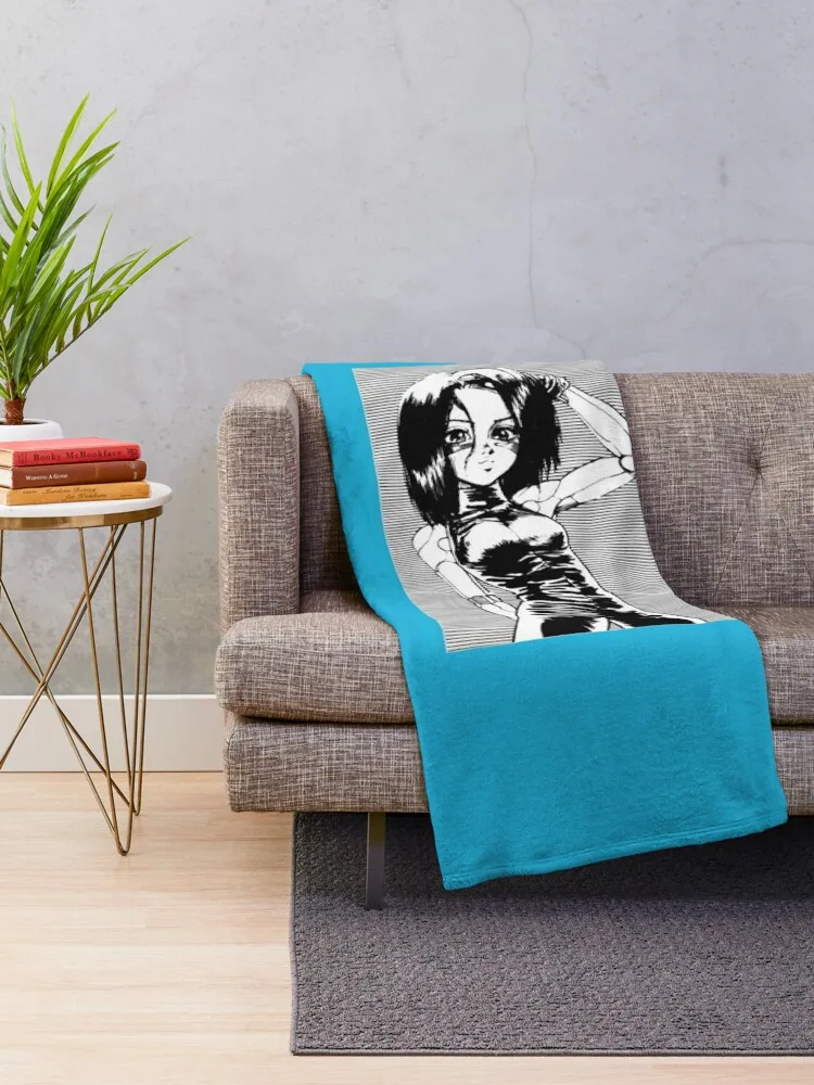 Battle Angel Alita Throw Blanket Picnic Plaid on the sofa Blankets