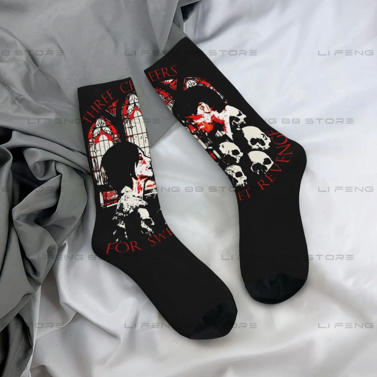 my chemical romance Three Cheers For Sweet Revenge Men Women Socks Windproof Novelty Spring Summer Autumn Winter Stockings Gift