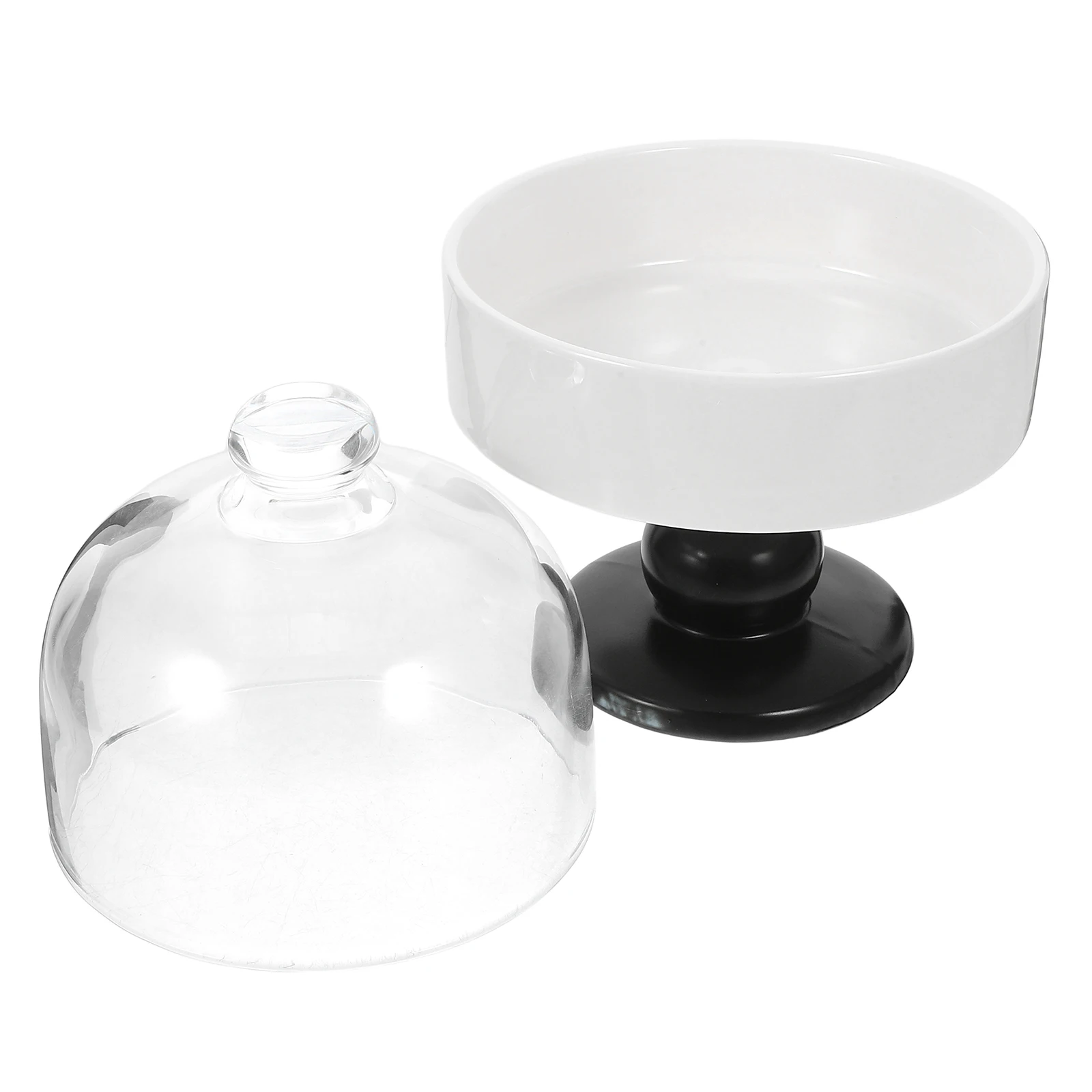 

1 Set Ceramic Dessert Bowl with Lid Vintage Footed Ice Cream Fruit Candy Cup Serving Snack Elegant Decorative Kitchen Dining