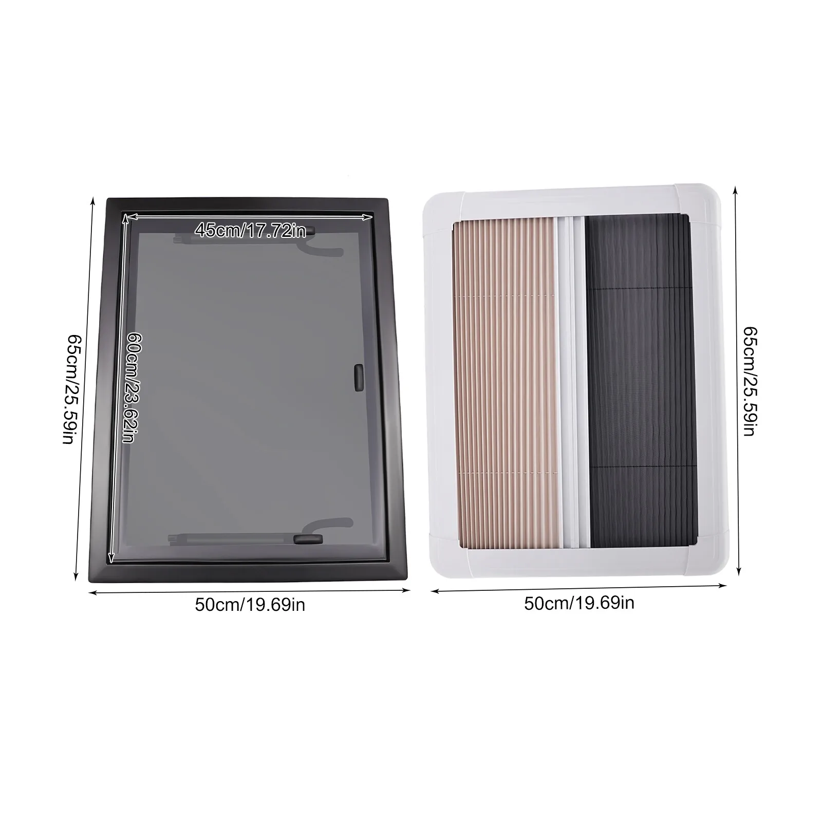 RV Push Out Window with Screen 65° Opening Tempered Glass Camper Window Lockable Vent for Motorhome Trailer Van Aluminum Frame