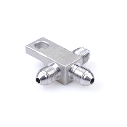 3 way 3an an3 an-3 1/4-20unf thread Tee Block 304 Stainless steel with Mount Tab ptfe brake hose end fitting