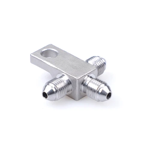 Imagen 1 del producto Bloque en t de rosca de acero inoxidable 1/4 con lengüeta de montaje, accesorio de extremo de manguera de freno ptfe, 3 vías, 3an, an3, an-3, 304-20unf
