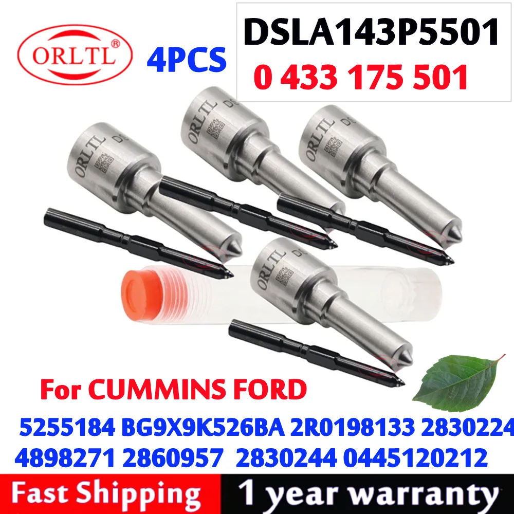 

4PCS DSLA143P5501 0433175501 Diesel Injector Nozzle for 0445120212 FORD BG9X9K526BA 2R0198133 4898271 2830244 2830224