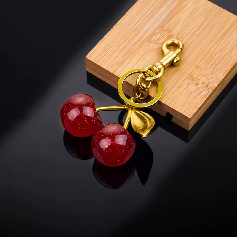 Cherry Charm Handbag Pendant Keychain for Women's Exquisite Internet-famous Crystal Cherry Bag Accessories High-Grade Pendant - Image 5